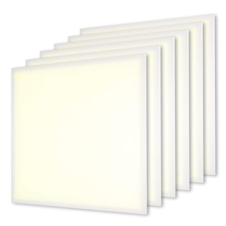 6x LED Paneel - 60x60 cm - 36 Watt - 4860lm (135lm/W) - 3000K warm wit - Flikkervrij - UGR22 - 5 jaar garantie | HOFTRONIC