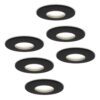 6x Porto LED Inbouwspots - Dimbaar - 4 Watt - 6500K Daglicht wit - IP44 - Zwart | HOFTRONIC