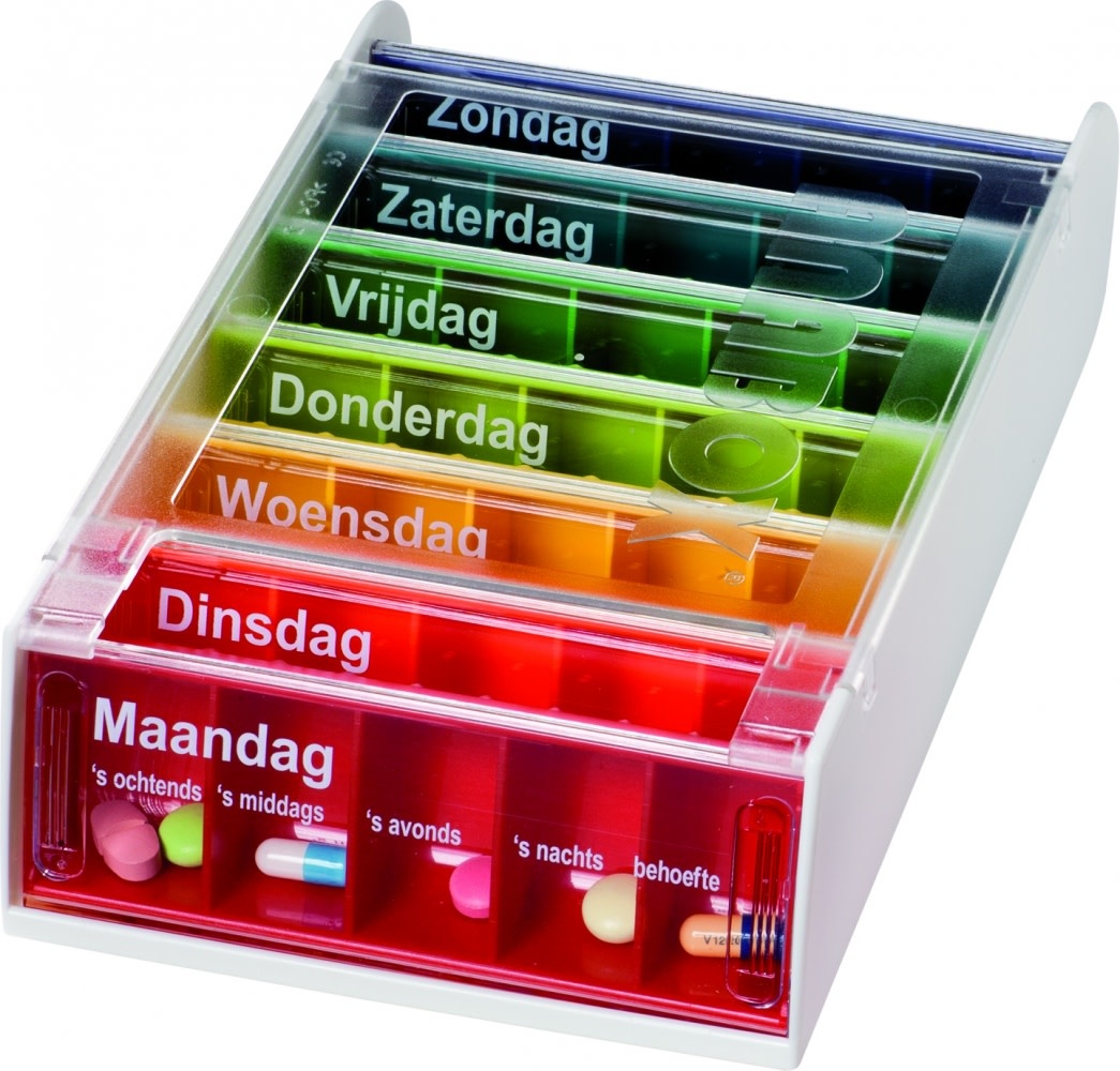 7 dagen pillendoos | Anabox | Medicijndoosje | 5-vakjes per dag | Afmetingen: 185 x 11
