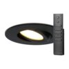 8x Napels inbouwspot - Zwart - Dimbaar - 360° Kantelbaar - 39mm inbouwdiepte - 8 Watt 570 lumen - 2700K warm wit - IP65 waterdicht - met dimmer en afstandsbediening | HOFTRONIC