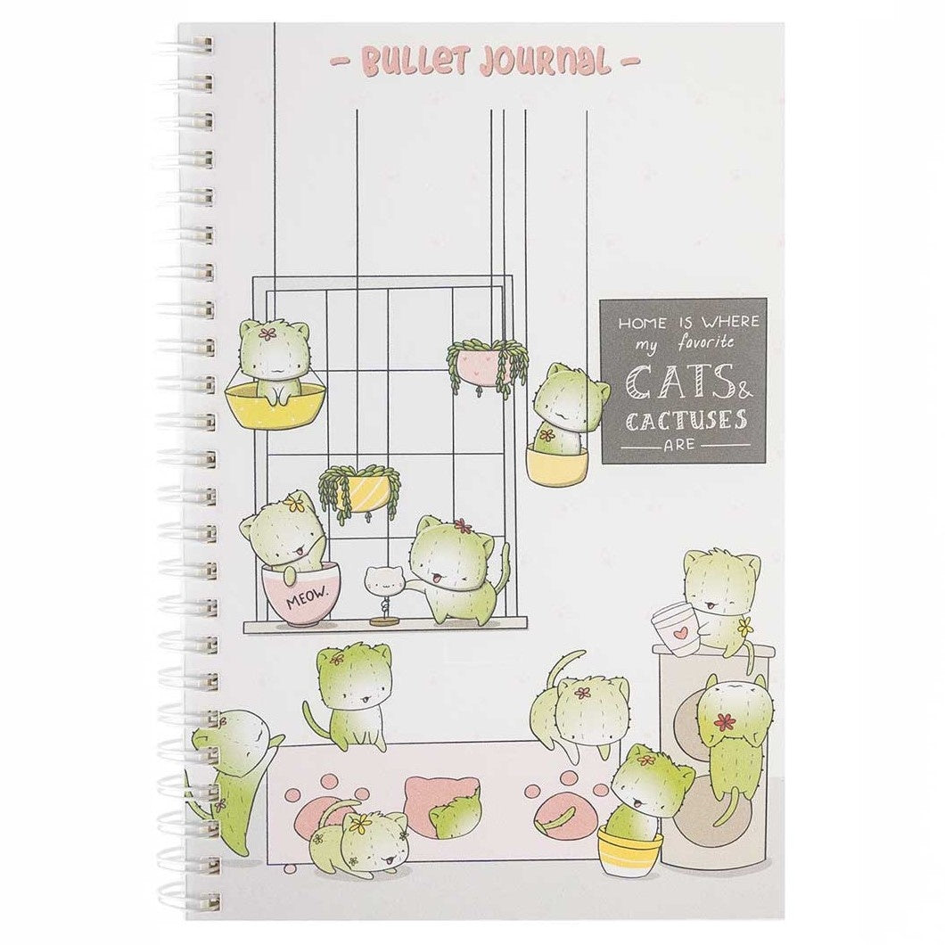 A5 Bullet Journal - Cactus Cats | CutieSquad