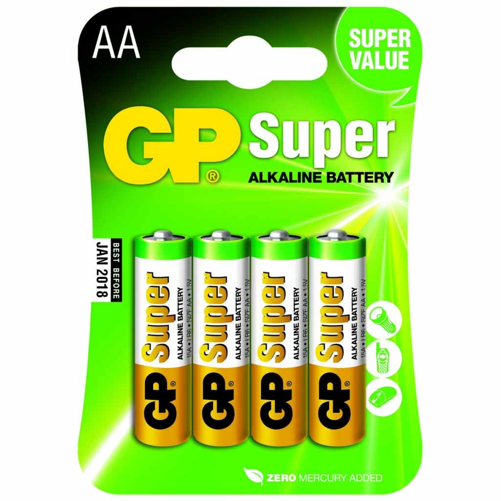 AA batterijen - 4 stuks | GP | Alkaline | GP0020 | GP