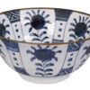 Aardewerk Kom - Blauw/Witte Bloemenmotief - 500ml - 15 x 6