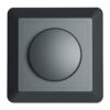 Afdekmateriaal met dimmerknop - Geschikt voor LED Dimmers - Incl. centraalplaat en raamwerk - Druk/draaischakelaar - Mat zwart | HOFTRONIC