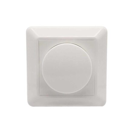 Afdekmateriaal met dimmerknop - Geschikt voor LED Dimmers - Incl. centraalplaat en raamwerk - Druk/draaischakelaar - Wit | Ecodim
