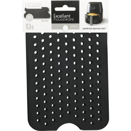 Airfryer mat siliconen 21x13cm zwart | Excellent Houseware