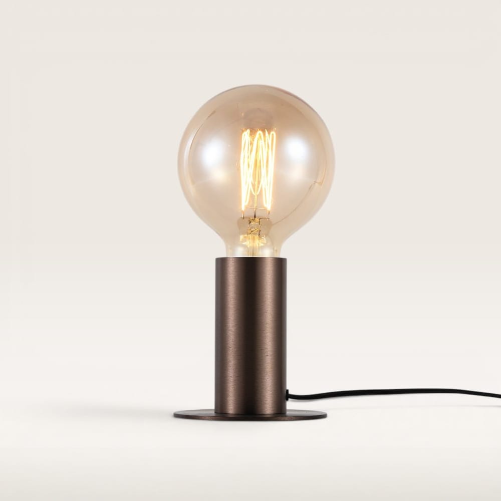 Albedo - Tafellamp Brons Metaal 12 cm - Tafellamp woonkamer - Minimalistisch design - E27 fitting - Met aan/uit-schakelaar | LUSENZ