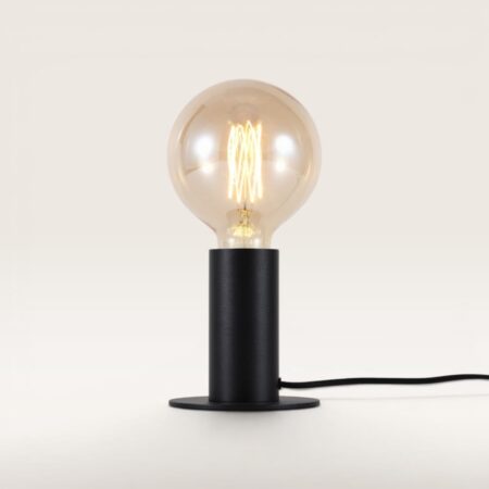 Albedo - Tafellamp Zwart Metaal 12 cm - Tafellamp woonkamer - Minimalistisch design - E27 fitting - Met aan/uit-schakelaar | LUSENZ