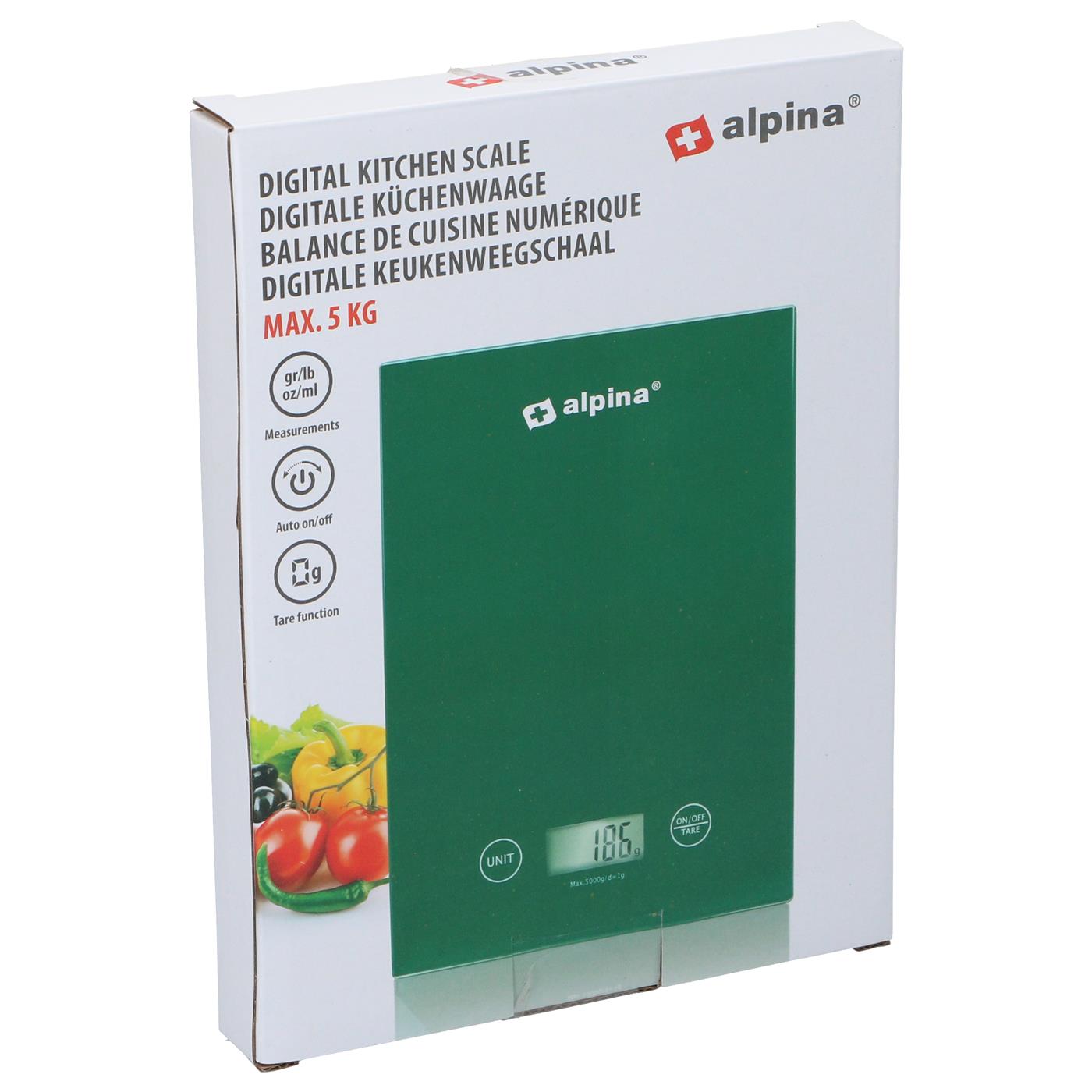 Alpina Keukenweegschaal 5kg ass. kleur | Alpina