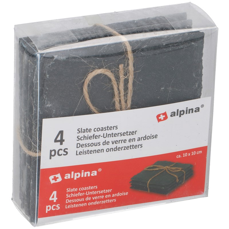 Alpina Onderzetters leisteen 4 stuks | Alpina