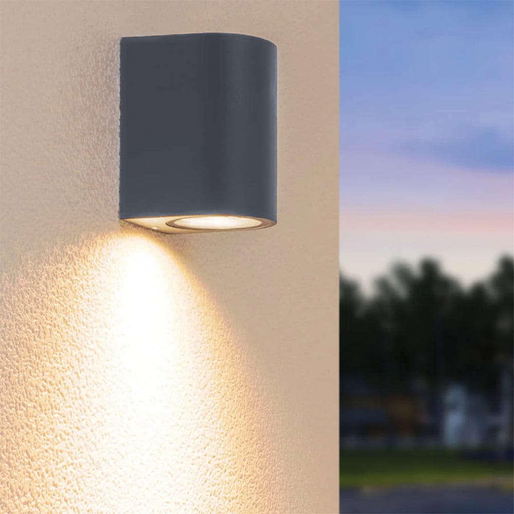 Alvin Antraciet LED Wandlamp - Downlight - excl. GU10 - Dimbaar - IP65 - Binnen en Buiten - Wandspot | HOFTRONIC