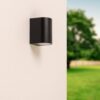 Alvin Dimbare LED wandlamp - GU10 Fitting - IP65 waterdicht - Spotlight voor binnen en buiten - Wandspot - Zwart - Modern | HOFTRONIC