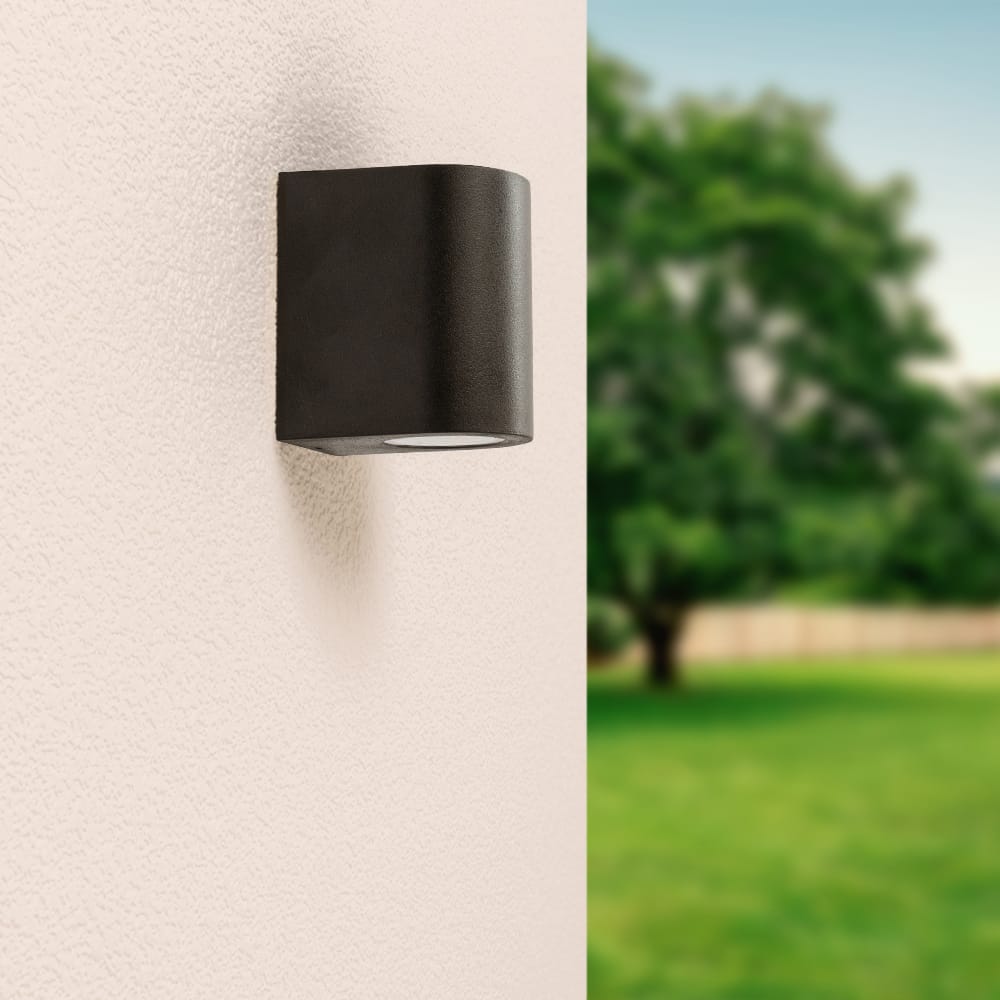 Alvin Dimbare LED wandlamp - GU10 excl. lichtbron - IP44 - Spotlight voor binnen en buiten - Wandspot - Zwart - Downlight - Polycarbonaat | HOFTRONIC