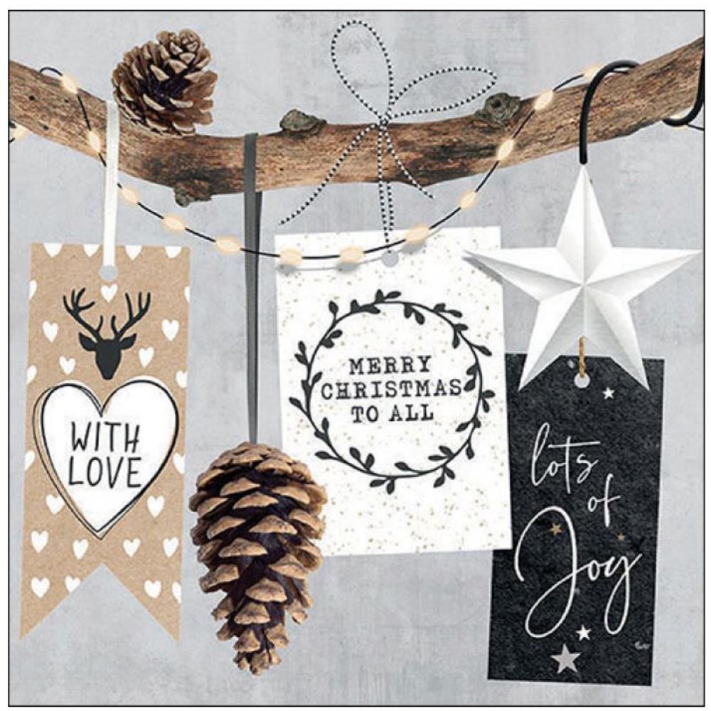 Ambiente Servet 33cm Christmas hangtags | Ambiente
