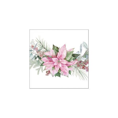 Ambiente Servetten 33cm Pink poinsettia | Ambiente