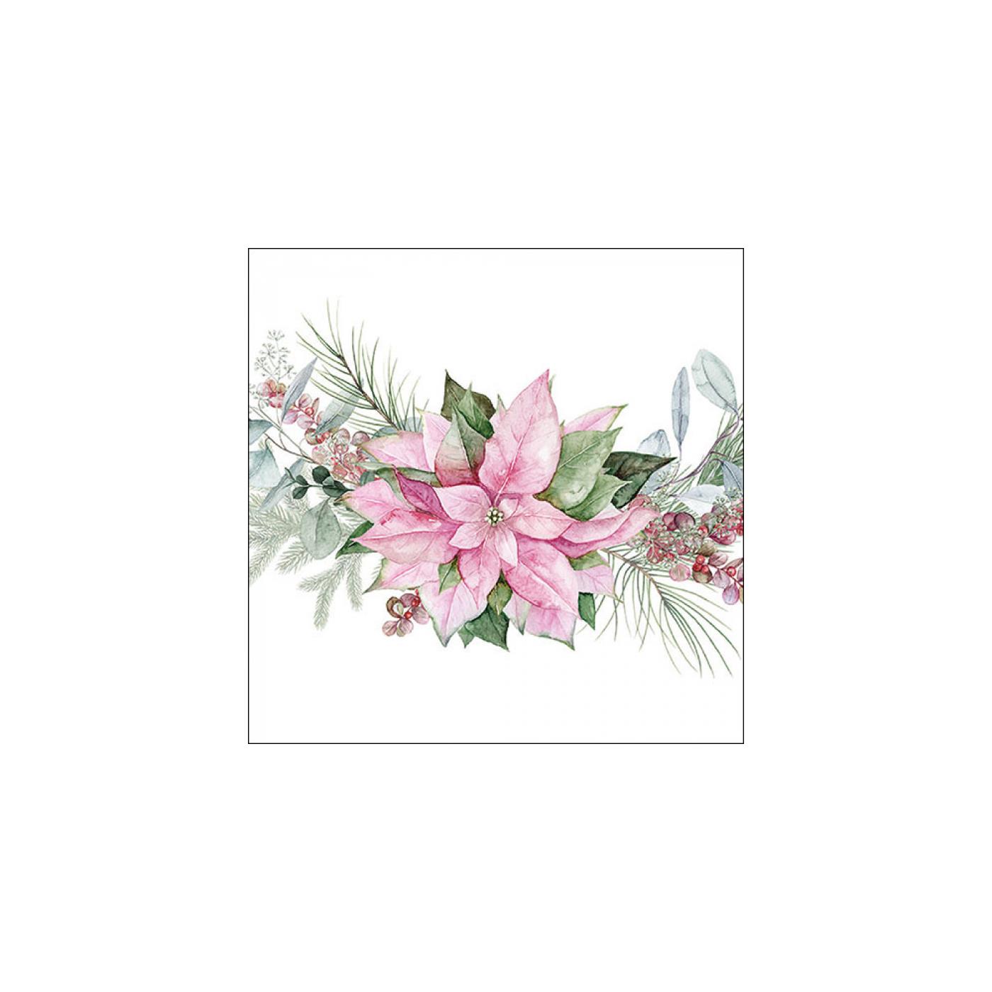 Ambiente Servetten 33cm Pink poinsettia | Ambiente