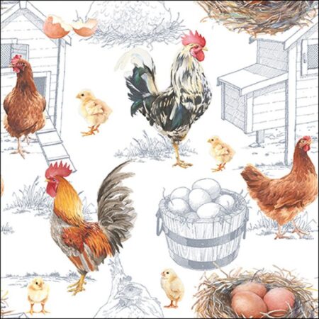 Ambiente Servetten Chicken Farm 33cm | Ambiente