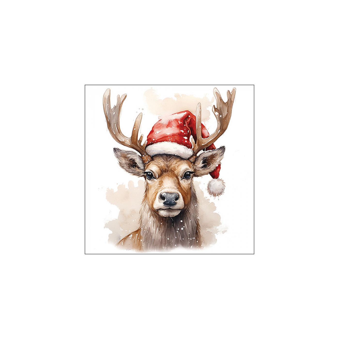 Ambiente Servetten Deer with hat 33cm | Ambiente