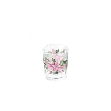 Ambiente Theelichthouder Pink poinsettia | Ambiente