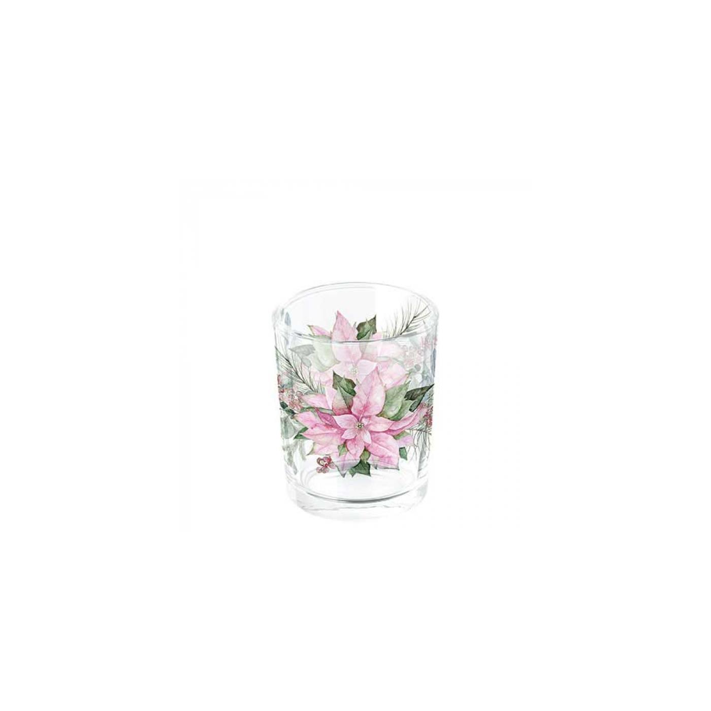 Ambiente Theelichthouder Pink poinsettia | Ambiente