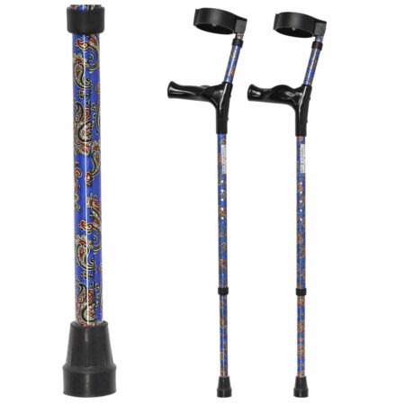 Anatomische Elleboogkrukken - Diverse Prints | Kies uw kleur : Paisley blauw | ThuiszorgwinkelXL