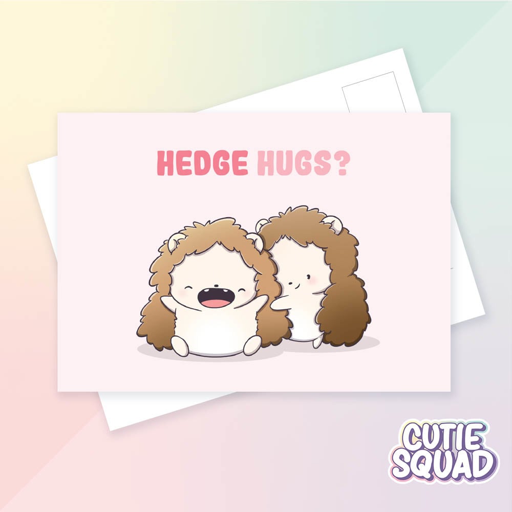 Ansichtkaart Hedge Hugs - CutieSquad | CutieSquad