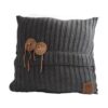 Aran kussen 50 x 50 antraciet | Knit Factory