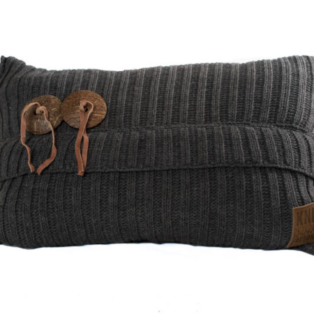 Aran kussen 60 x 40 antraciet | Knit Factory