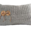 Aran kussen 60 x 40 lichtgrijs | Knit Factory