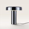 Arcene - Retro Tafellamp Chroom 30 cm - Dressoir lamp - Gecoat metaal - E14 fitting - Met aan/uit-schakelaar | LUSENZ
