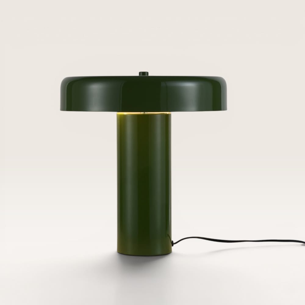 Arcene - Retro Tafellamp Groen Metaal 30 cm - Dressoir lamp - Gecoat metaal - E14 fitting - Met aan/uit-schakelaar | LUSENZ