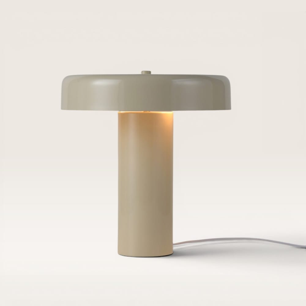 Arcene - Retro Tafellamp Wit 30 cm - Dressoir lamp - E14 fitting - Gecoat Metaal - Met aan/uit-schakelaar | LUSENZ