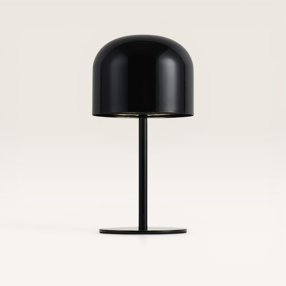 Ariello S - Paddenstoel lamp oplaadbaar Zwart 25 cm - Draadloze tafellamp - Dressoir lamp - Scandinavisch design - Dimbaar - USB-C - 3000K/4500K/6000K | LUSENZ