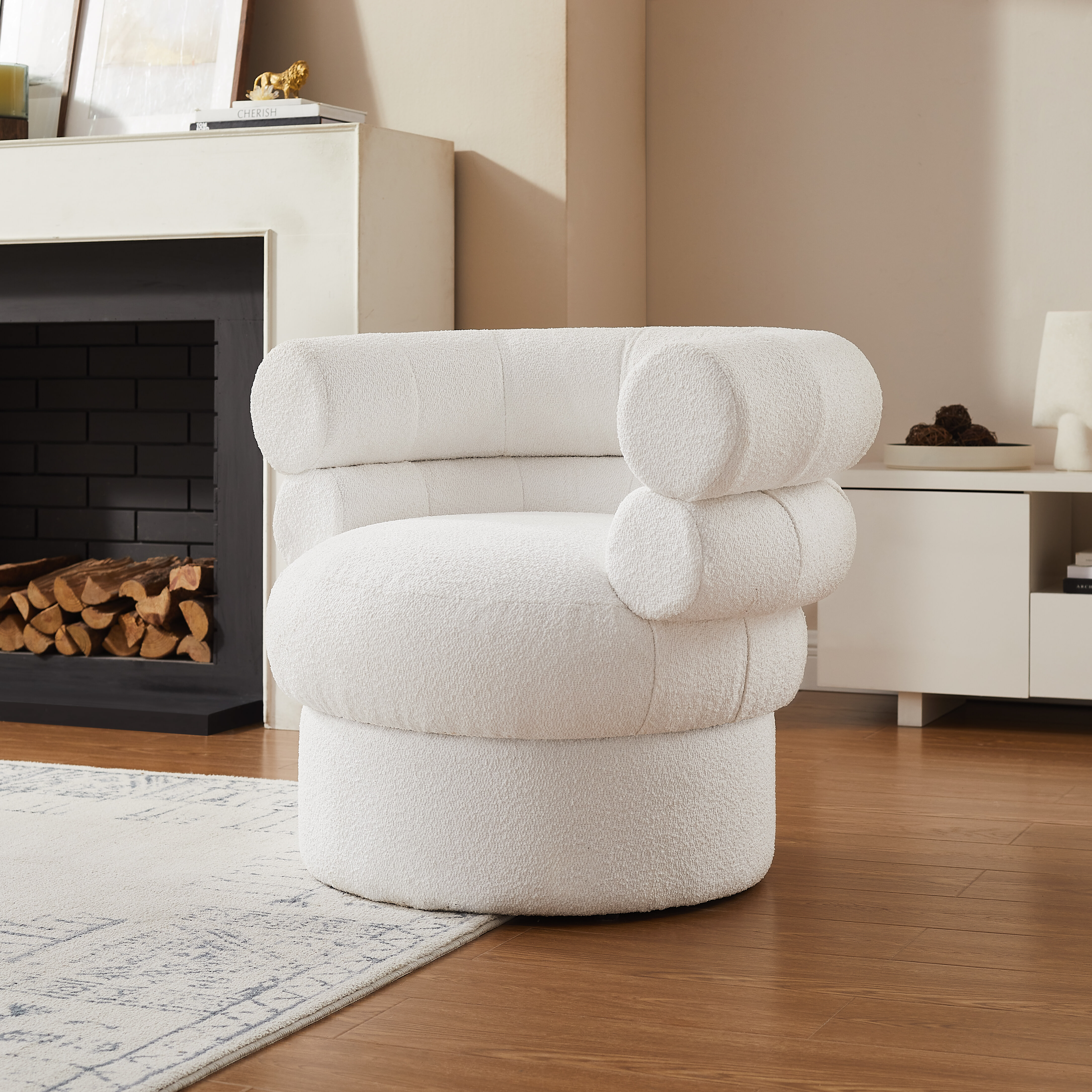 Artistiq Fauteuil Merrick Bouclé - wit | Artistiq Living