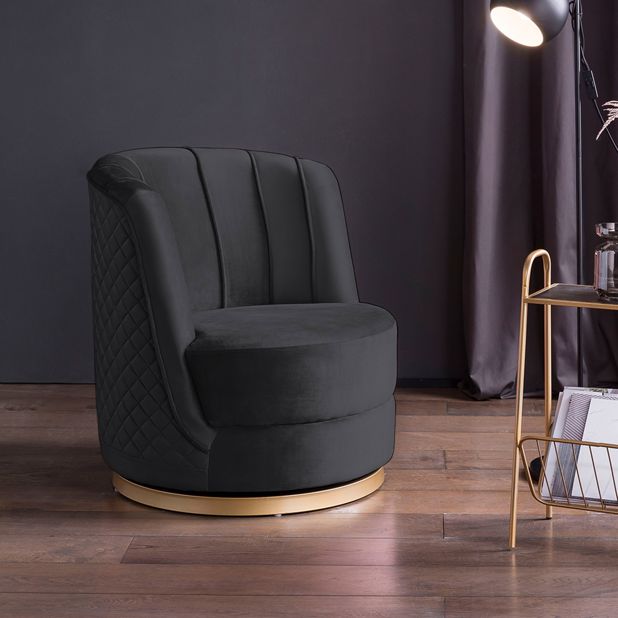 Artistiq Living Draaibare Fauteuil Meggie Velvet - zwart | Artistiq Living
