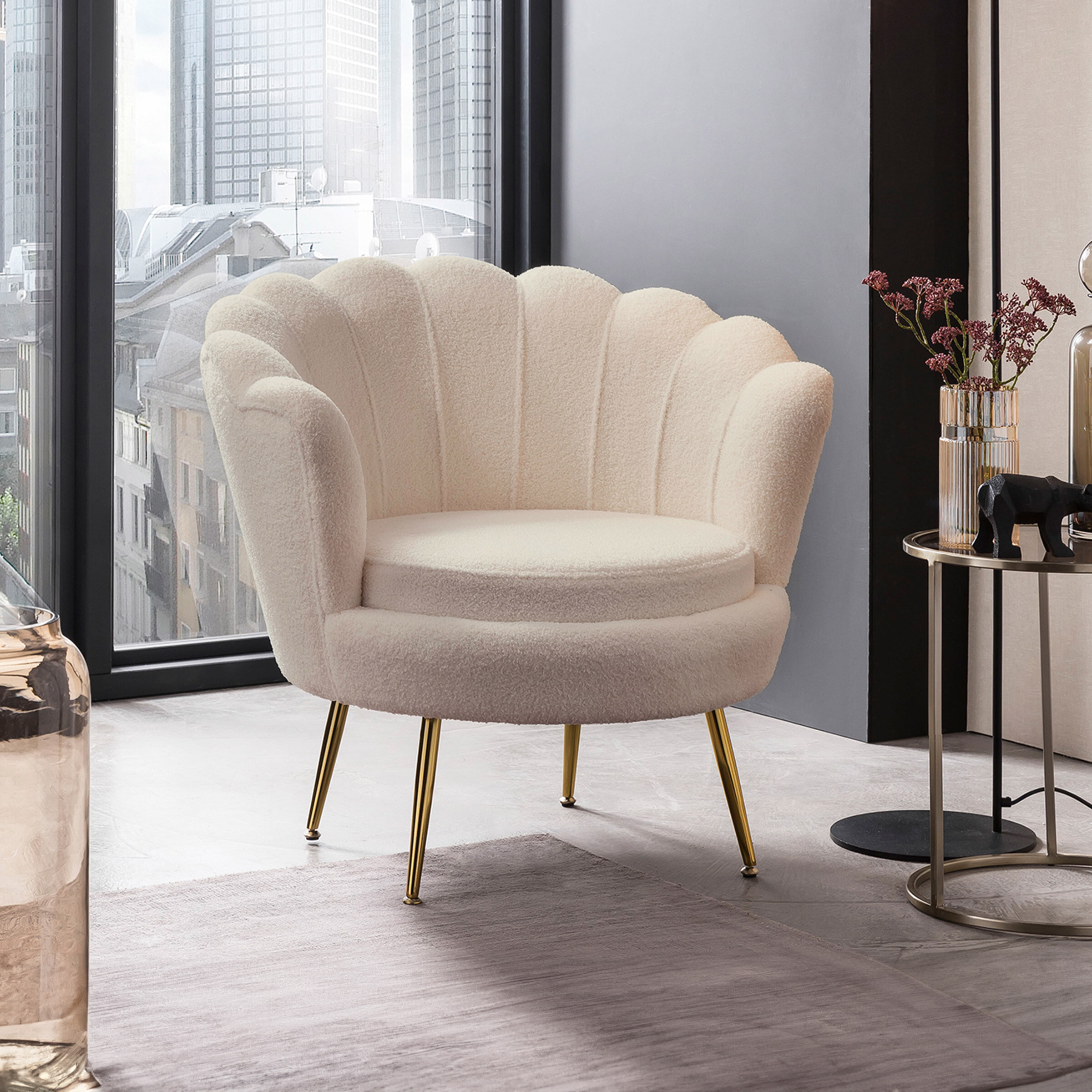 Artistiq Living Fauteuil Lizzy Bouclé - Wit | Artistiq Living