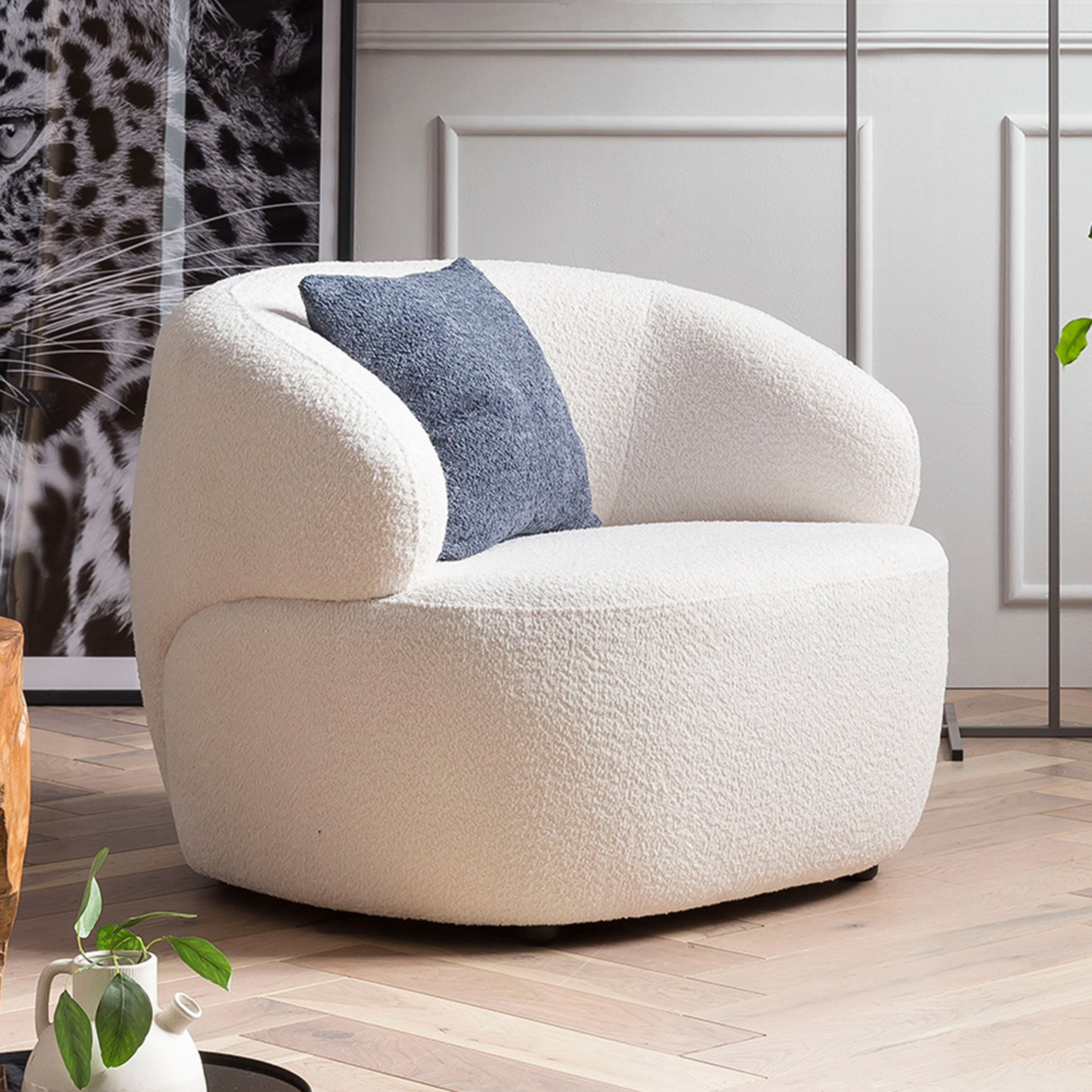 Artistiq Living Fauteuil Rayfield Bouclé - Wit | Artistiq Living