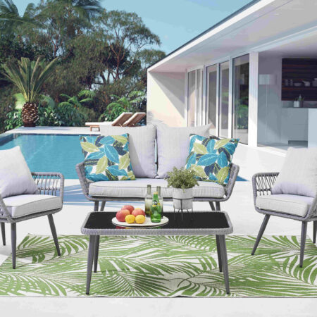 Artistiq Loungeset Camile 2 stoelen + bank + tafel