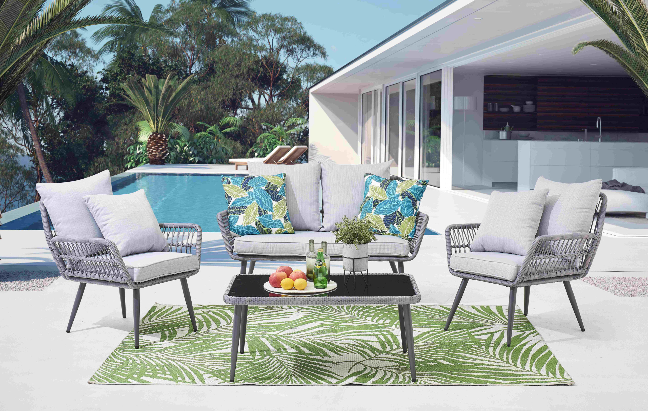 Artistiq Loungeset Camile 2 stoelen + bank + tafel