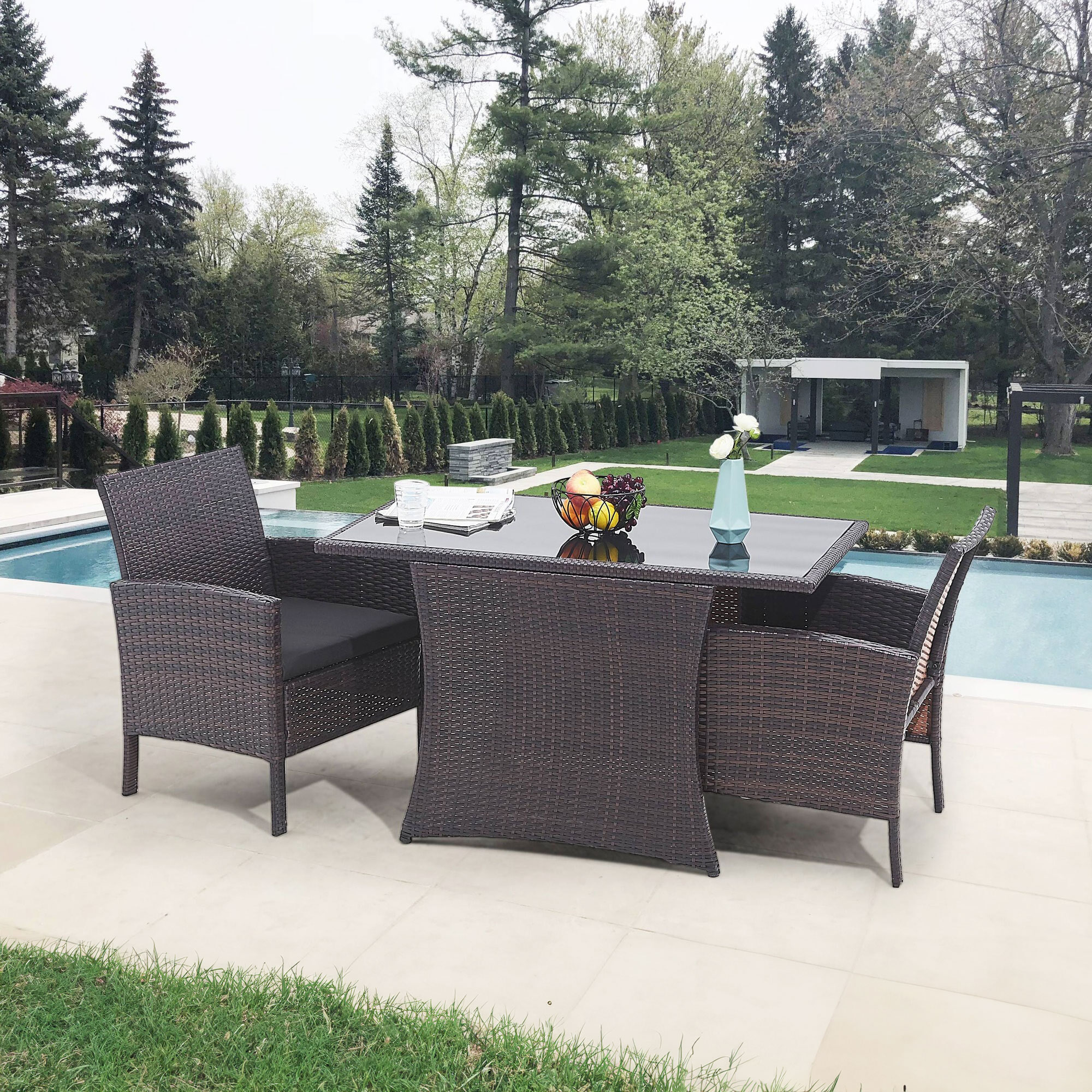Artistiq Loungeset Tarah Tafel + 2 stoelen - bruin | Artistiq Living