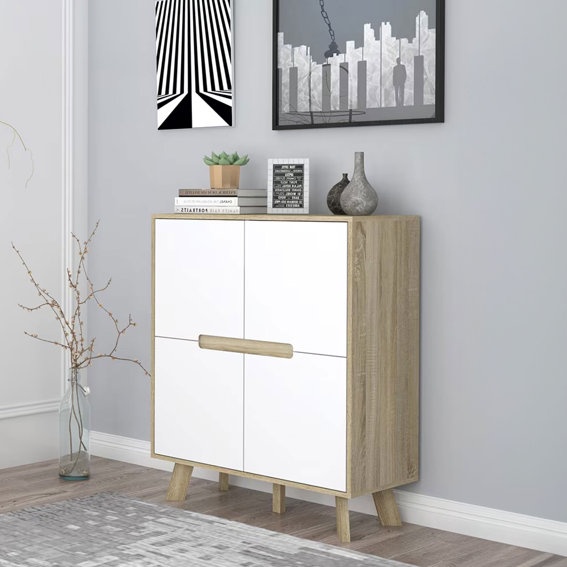 Artistiq Opbergkast Gonzalo 102 x 80cm - Naturel / Wit | Artistiq Living