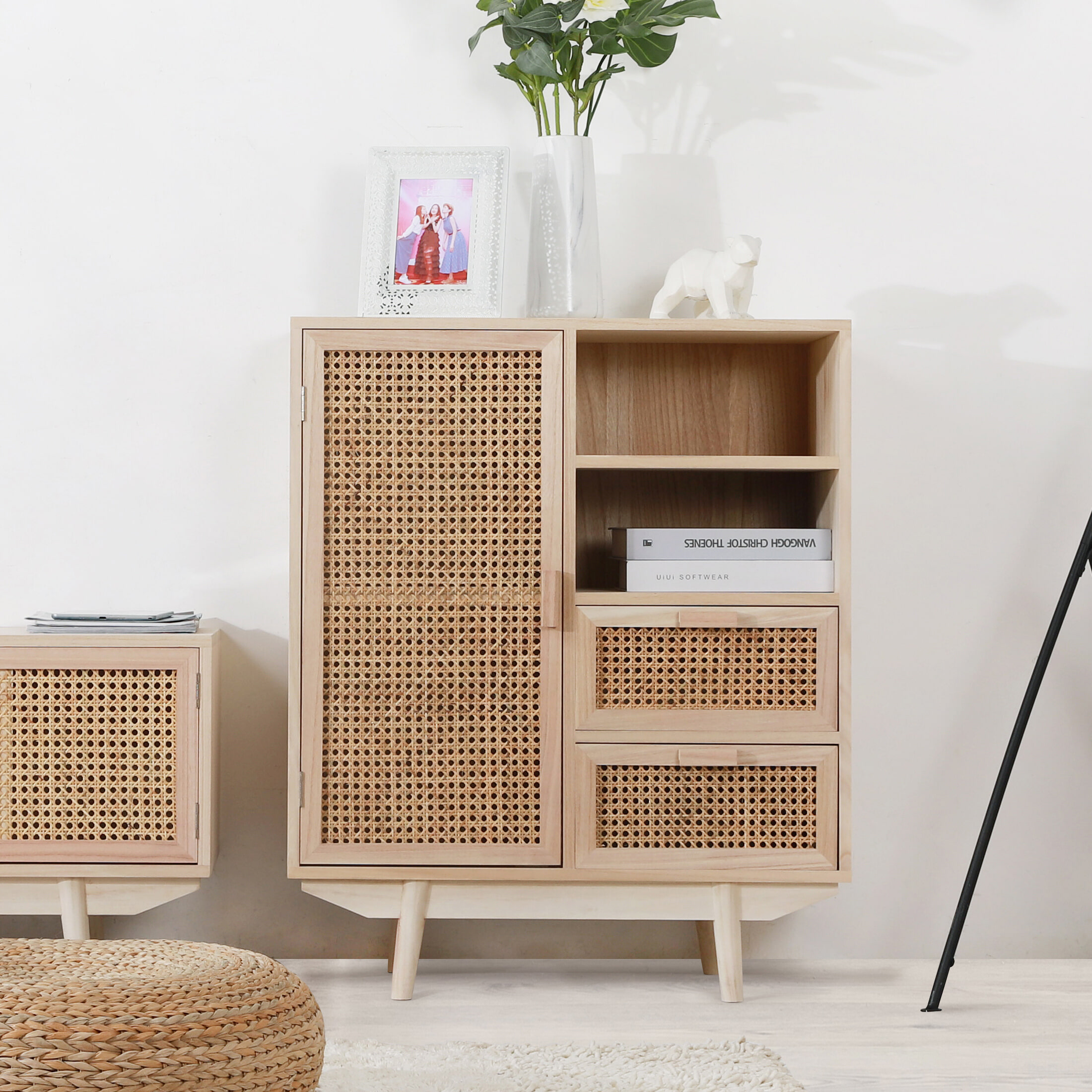 Artistiq Opbergkast Hanny 85 x 70cm rotan / webbing - Hout | Artistiq Living