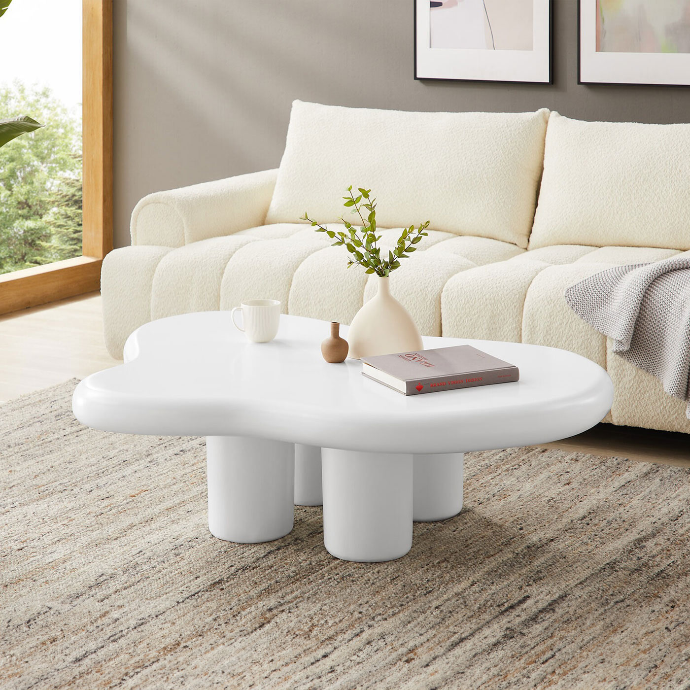 Artistiq Organische Salontafel Coleen 123 x 89cm - wit | Artistiq Living