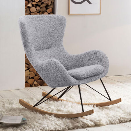 Artistiq Schommelstoel Chanequa Teddy - Lichtgrijs | Artistiq Living