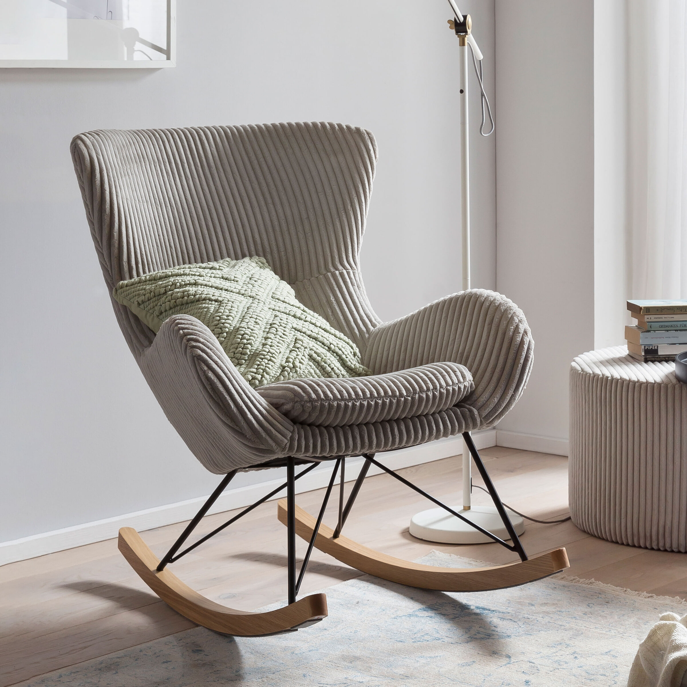Artistiq Schommelstoel Eryk Rib - grijs | Artistiq Living