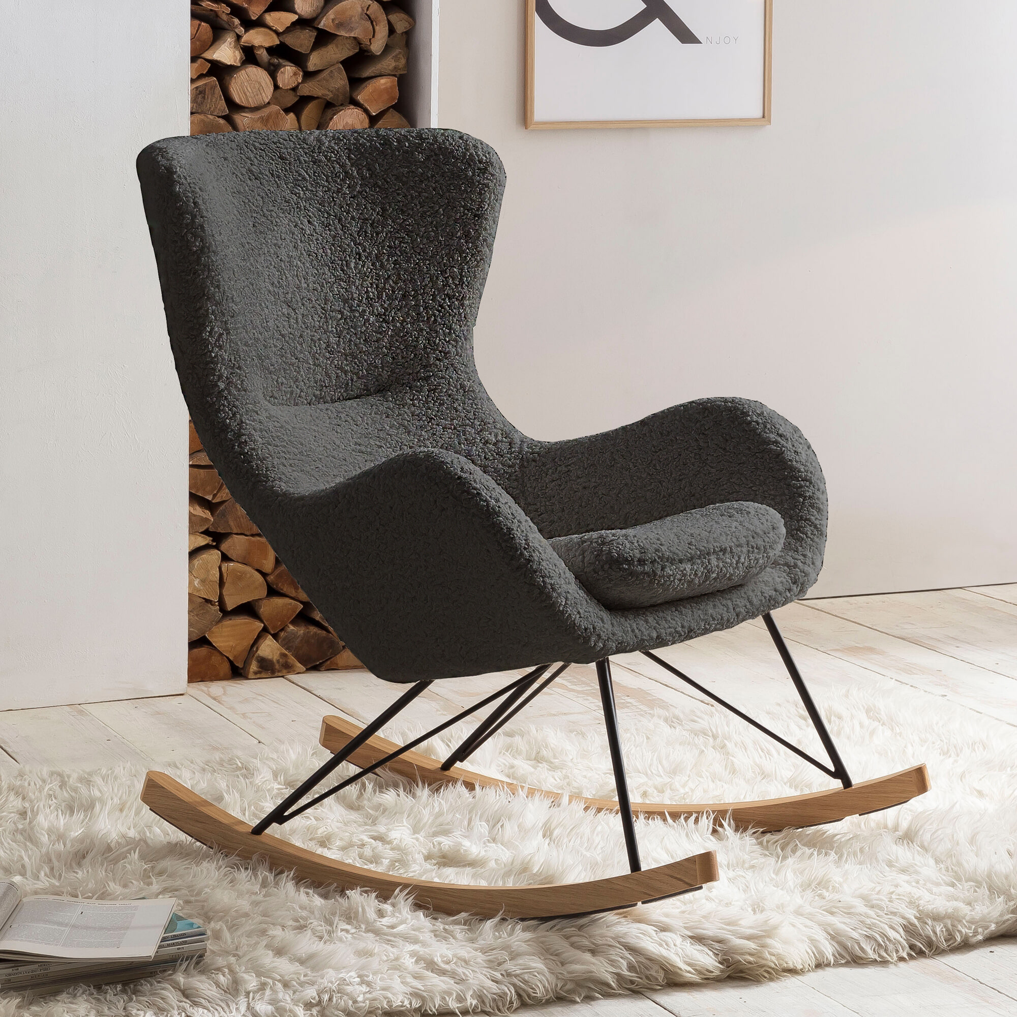 Artistiq Schommelstoel Teddy - Grijs | Artistiq Living