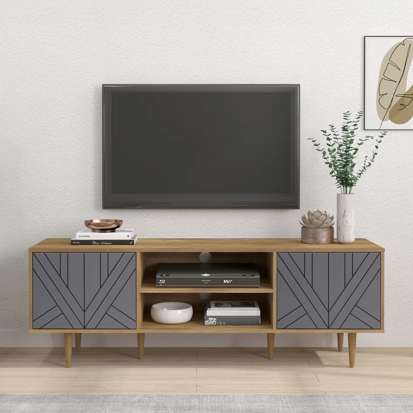 Artistiq TV-meubel Beckham 160cm - Grijs / Naturel | Artistiq Living