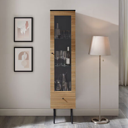 Artistiq Vitrinekast Shoua 179 x 40cm - Bruin | Artistiq Living