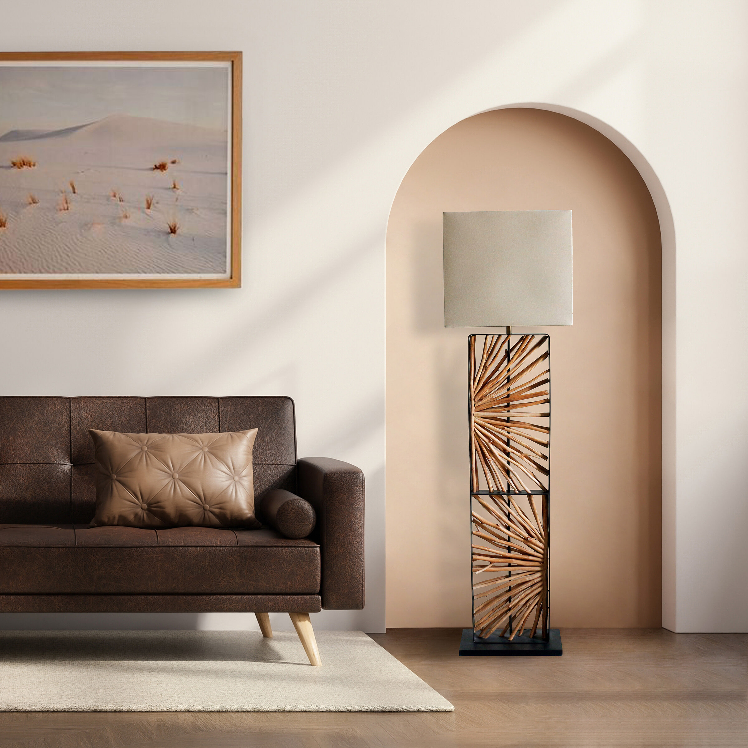 Artistiq Vloerlamp Markeda 165cm hoog - Beige | Artistiq Living