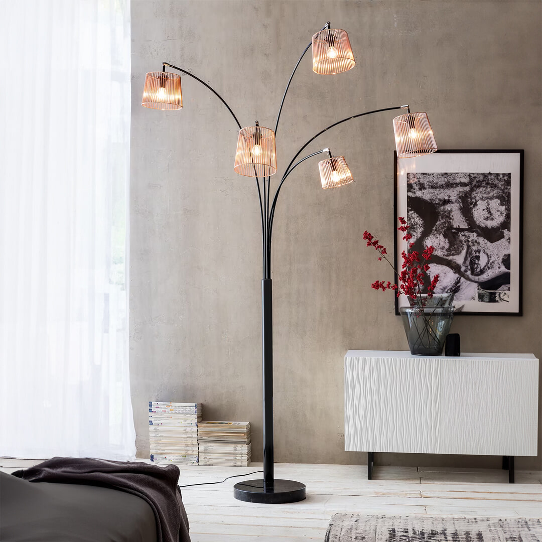 Artistiq Vloerlamp Stefanie 5-lamps - Koper | Artistiq Living